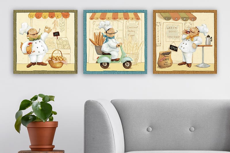 Canvastaulu VP Italy 3-pak Monivärinen - 30x30 cm - Sisustustuotteet - Taulu & taide - Canvas-taulu