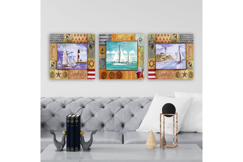 Canvastaulu VP Italy 3-pak Monivärinen - 30x30 cm - Sisustustuotteet - Taulu & taide - Canvas-taulu
