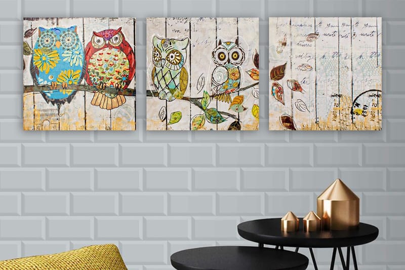 Canvastaulu VP Italy 3-pak Monivärinen - 30x30 cm - Sisustustuotteet - Taulu & taide - Canvas-taulu