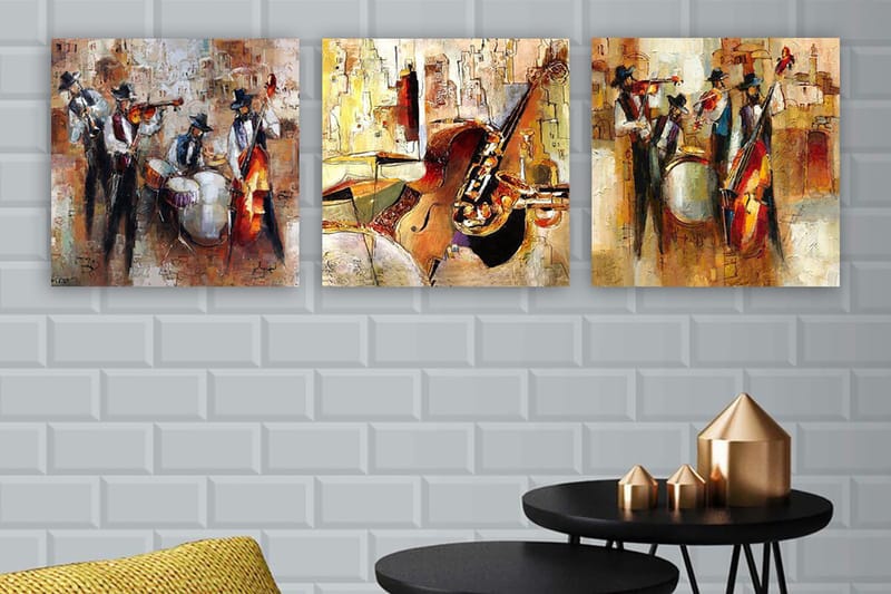 Canvastaulu VP Italy 3-pak Monivärinen - 30x30 cm - Sisustustuotteet - Taulu & taide - Canvas-taulu