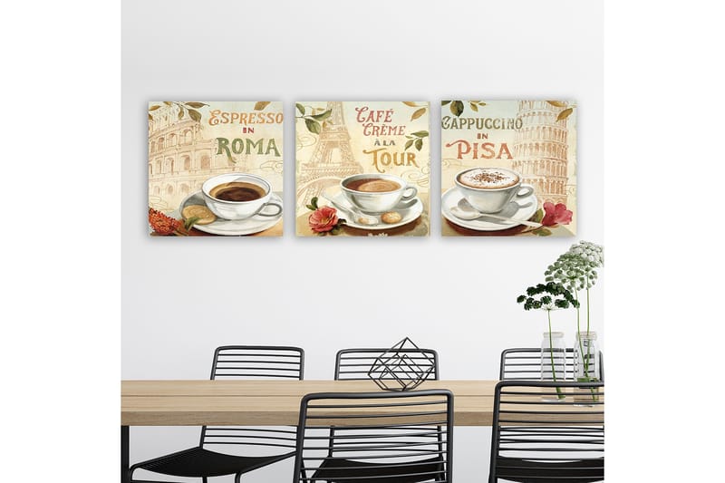 Canvastaulu VP Italy 3-pak Monivärinen - 30x30 cm - Sisustustuotteet - Taulu & taide - Canvas-taulu