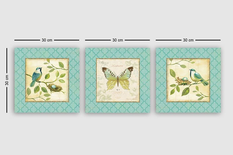 Canvastaulu VP Italy 3-pak Monivärinen - 30x30 cm - Sisustustuotteet - Taulu & taide - Canvas-taulu