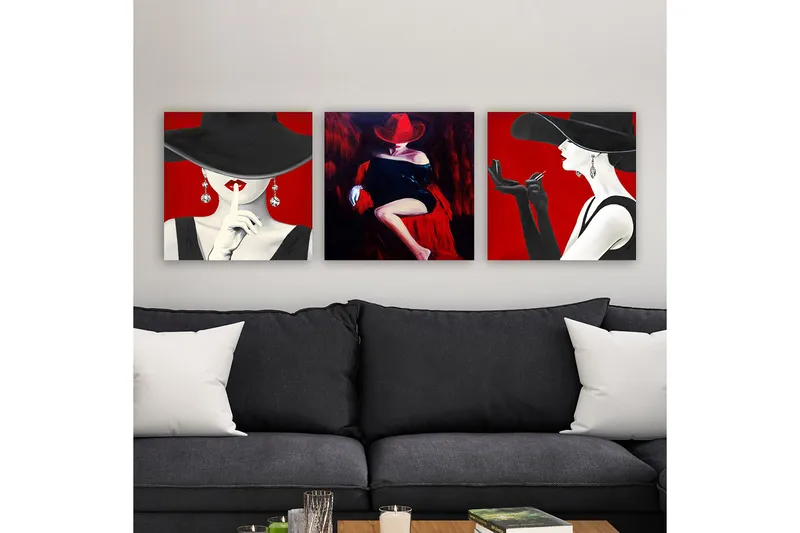 Canvastaulu VP Italy 3-pak Monivärinen - 30x30 cm - Sisustustuotteet - Taulu & taide - Canvas-taulu