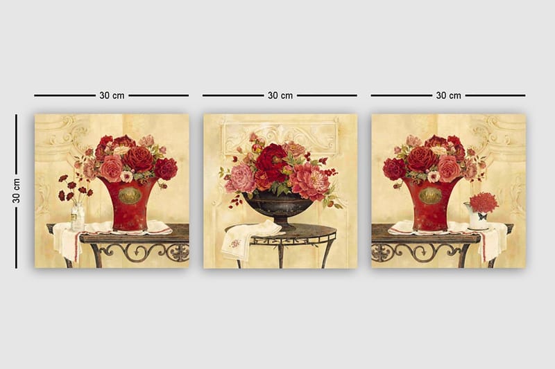 Canvastaulu VP Italy 3-pak Monivärinen - 30x30 cm - Sisustustuotteet - Taulu & taide - Canvas-taulu