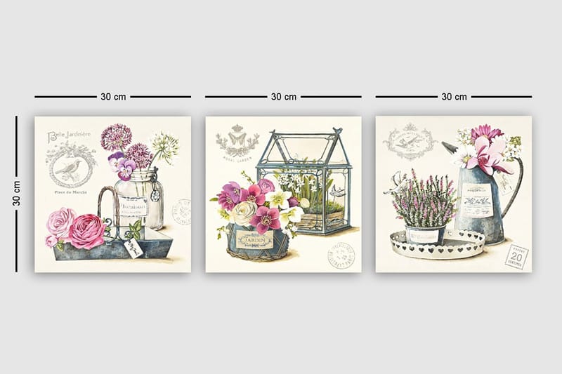 Canvastaulu VP Italy 3-pak Monivärinen - 30x30 cm - Sisustustuotteet - Taulu & taide - Canvas-taulu