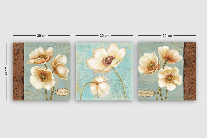 Canvastaulu VP Italy 3-pak Monivärinen - 30x30 cm - Sisustustuotteet - Taulu & taide - Canvas-taulu