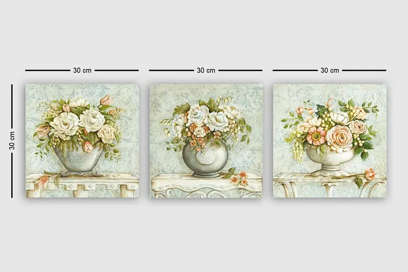 Canvastaulu VP Italy 3-pak Monivärinen - 30x30 cm - Sisustustuotteet - Taulu & taide - Canvas-taulu