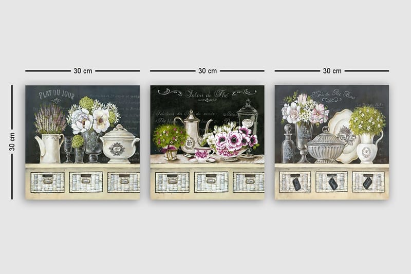 Canvastaulu VP Italy 3-pak Monivärinen - 30x30 cm - Sisustustuotteet - Taulu & taide - Canvas-taulu