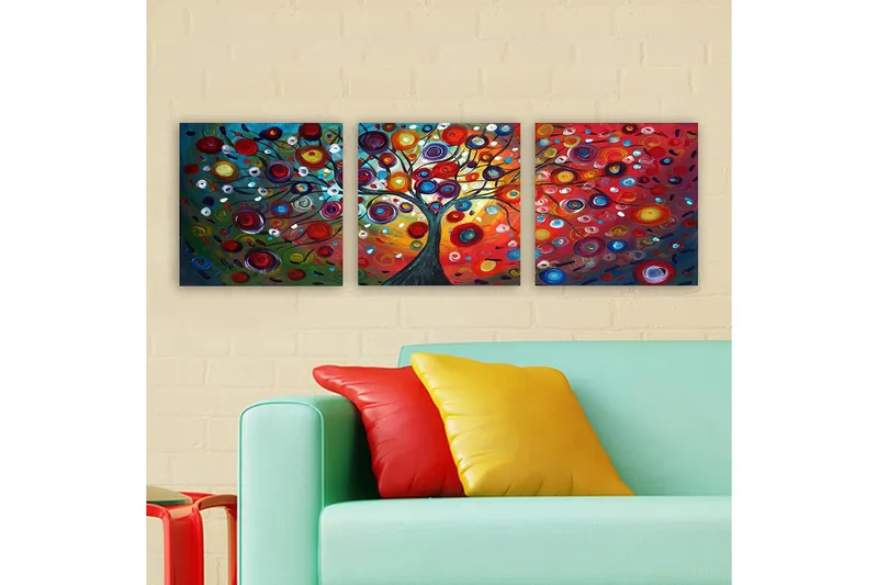 Canvastaulu VP Italy 3-pak Monivärinen - 30x30 cm - Sisustustuotteet - Taulu & taide - Canvas-taulu