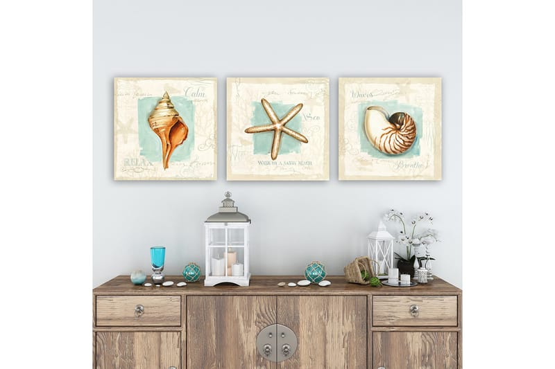 Canvastaulu VP Italy 3-pak Monivärinen - 30x30 cm - Sisustustuotteet - Taulu & taide - Canvas-taulu