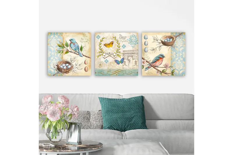 Canvastaulu VP Italy 3-pak Monivärinen - 30x30 cm - Sisustustuotteet - Taulu & taide - Canvas-taulu