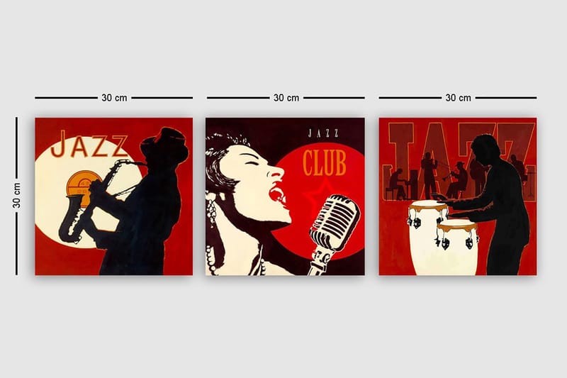 Canvastaulu VP Italy 3-pak Monivärinen - 30x30 cm - Sisustustuotteet - Taulu & taide - Canvas-taulu