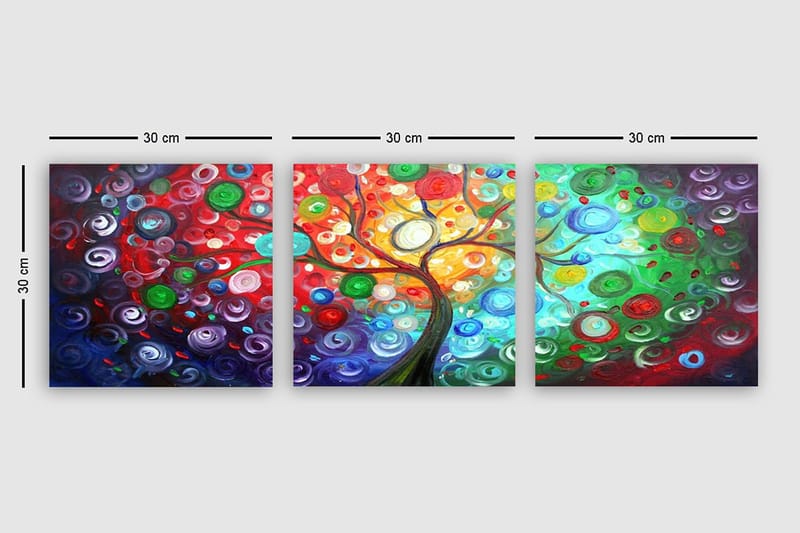 Canvastaulu VP Italy 3-pak Monivärinen - 30x30 cm - Sisustustuotteet - Taulu & taide - Canvas-taulu