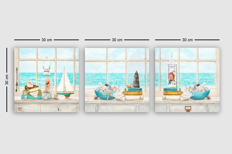 Canvastaulu VP Italy 3-pak Monivärinen - 30x30 cm - Sisustustuotteet - Taulu & taide - Canvas-taulu