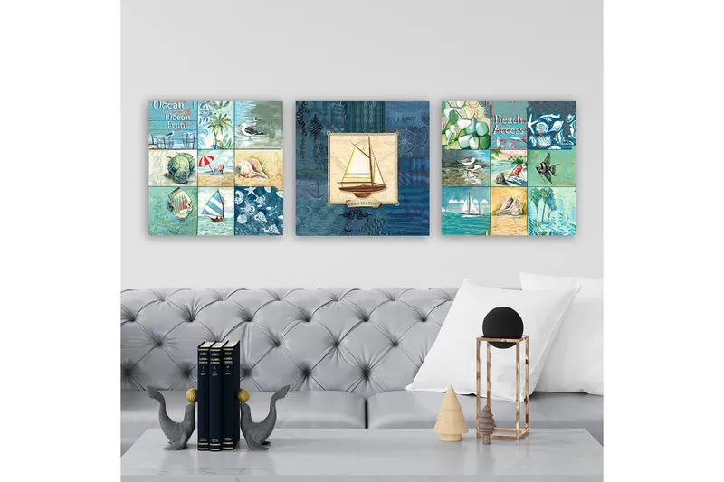 Canvastaulu VP Italy 3-pak Monivärinen - 30x30 cm - Sisustustuotteet - Taulu & taide - Canvas-taulu