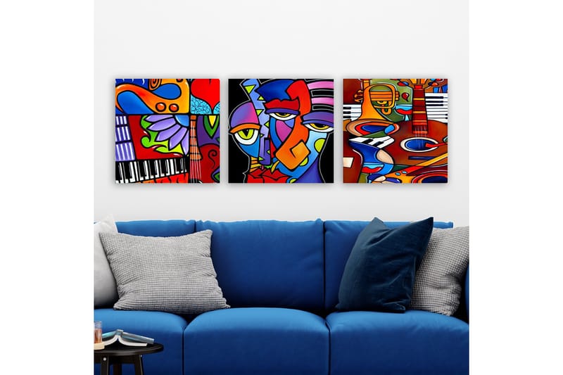 Canvastaulu VP Italy 3-pak Monivärinen - 30x30 cm - Sisustustuotteet - Taulu & taide - Canvas-taulu