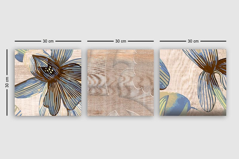 Canvastaulu VP Italy 3-pak Monivärinen - 30x30 cm - Sisustustuotteet - Taulu & taide - Canvas-taulu