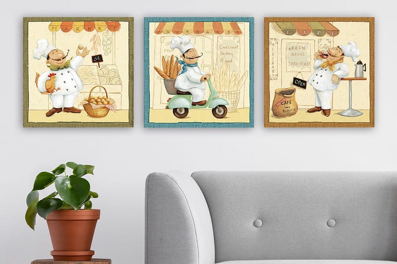 Canvastaulu VP Italy 3-pak Monivärinen, 30x30 cm