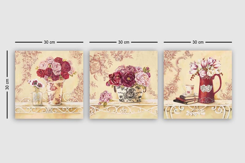 Canvastaulu VP Italy 3-pak Monivärinen - 30x30 cm - Sisustustuotteet - Taulu & taide - Canvas-taulu