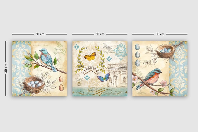 Canvastaulu VP Italy 3-pak Monivärinen - 30x30 cm - Sisustustuotteet - Taulu & taide - Canvas-taulu