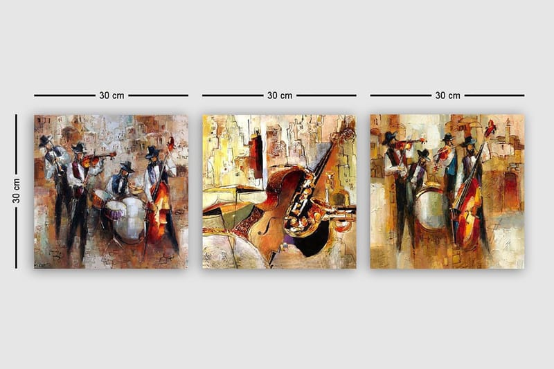 Canvastaulu VP Italy 3-pak Monivärinen - 30x30 cm - Sisustustuotteet - Taulu & taide - Canvas-taulu