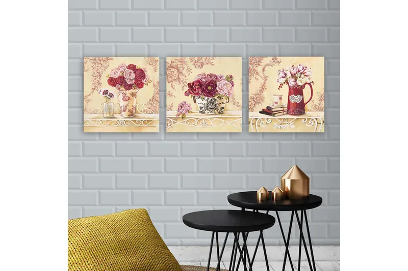 Canvastaulu VP Italy 3-pak Monivärinen - 30x30 cm - Sisustustuotteet - Taulu & taide - Canvas-taulu