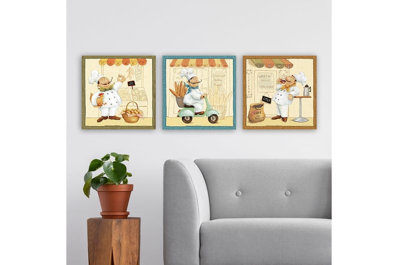 Canvastaulu VP Italy 3-pak Monivärinen - 30x30 cm - Sisustustuotteet - Taulu & taide - Canvas-taulu