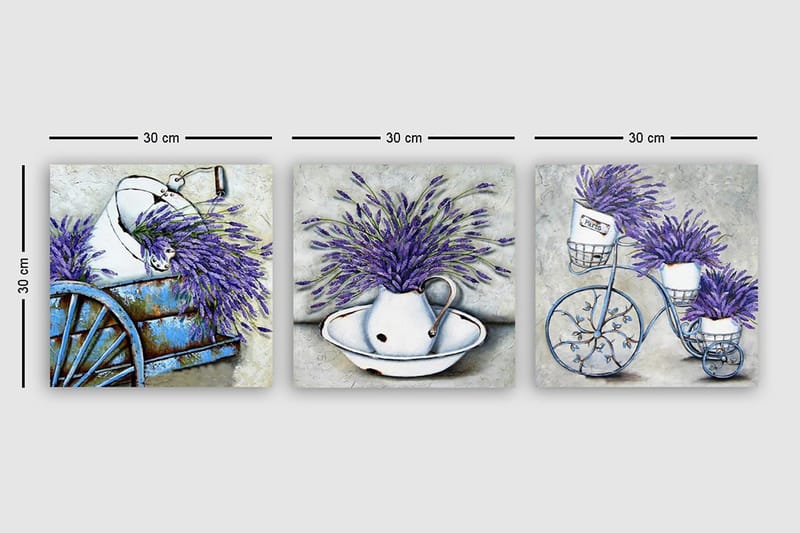 Canvastaulu VP Italy 3-pak Monivärinen - 30x30 cm - Sisustustuotteet - Taulu & taide - Canvas-taulu