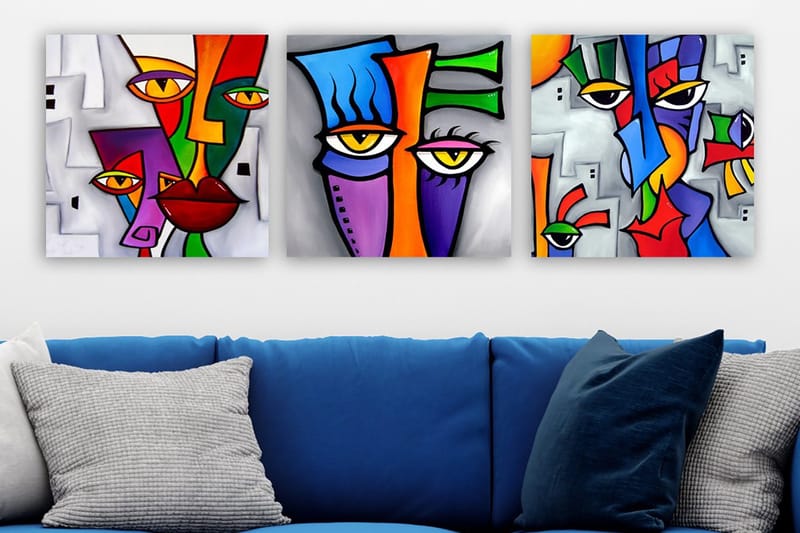 Canvastaulu VP Italy 3-pak Monivärinen, 30x30 cm