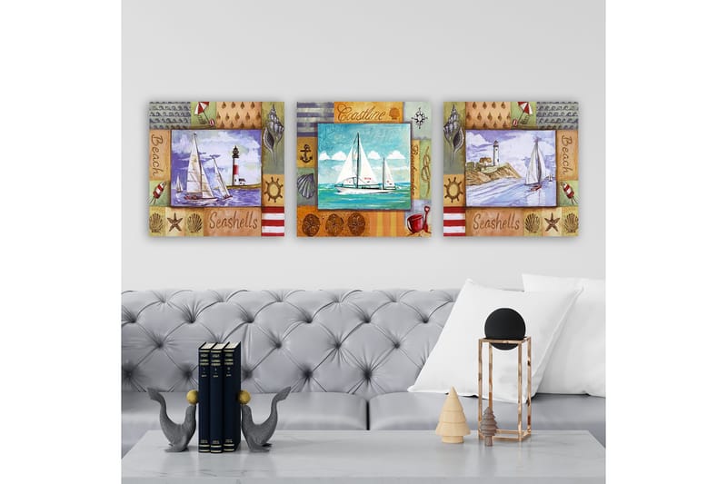 Canvastaulu VP Italy 3-pak Monivärinen - 30x30 cm - Sisustustuotteet - Taulu & taide - Canvas-taulu