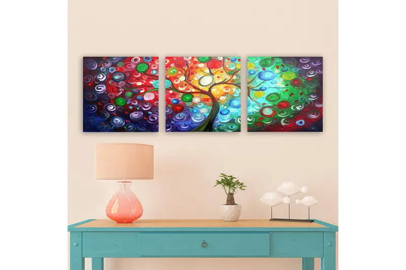 Canvastaulu VP Italy 3-pak Monivärinen - 30x30 cm - Sisustustuotteet - Taulu & taide - Canvas-taulu