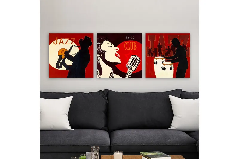 Canvastaulu VP Italy 3-pak Monivärinen - 30x30 cm - Sisustustuotteet - Taulu & taide - Canvas-taulu