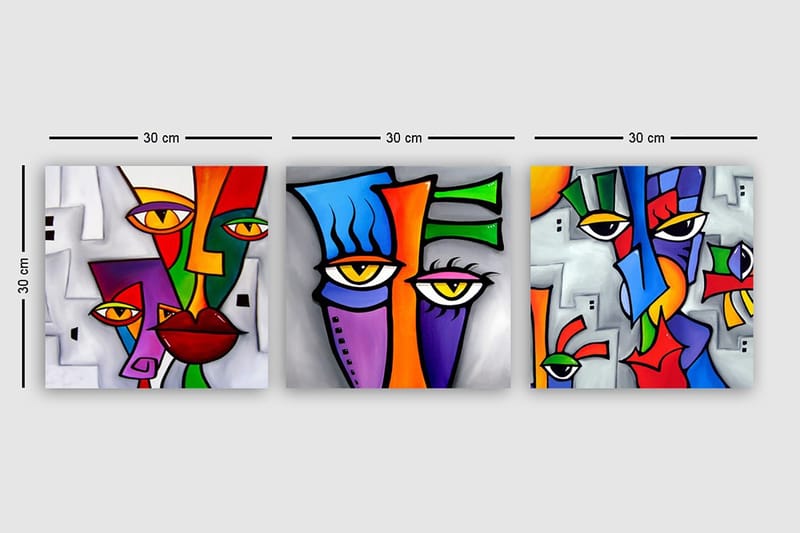 Canvastaulu VP Italy 3-pak Monivärinen - 30x30 cm - Sisustustuotteet - Taulu & taide - Canvas-taulu