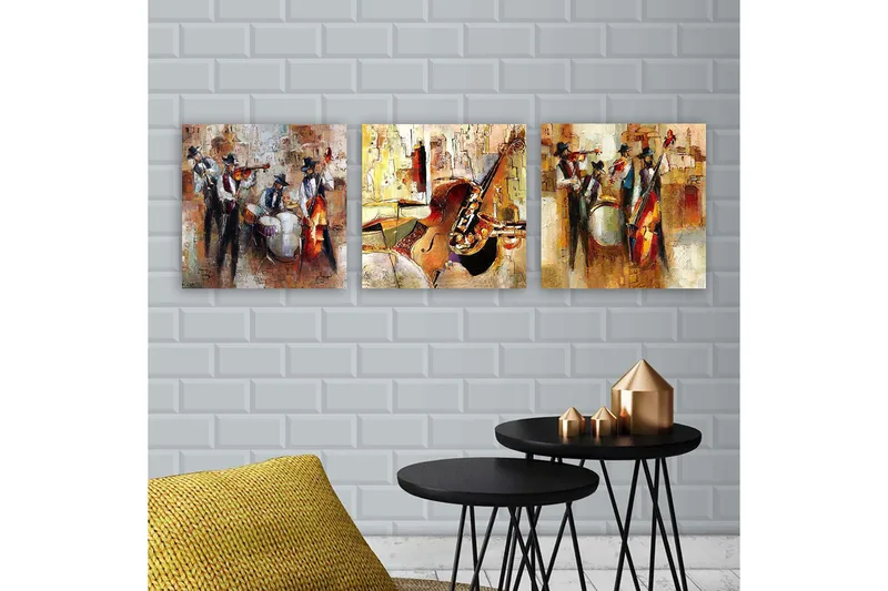 Canvastaulu VP Italy 3-pak Monivärinen - 30x30 cm - Sisustustuotteet - Taulu & taide - Canvas-taulu