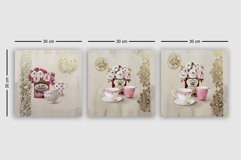 Canvastaulu VP Italy 3-pak Monivärinen - 30x30 cm - Sisustustuotteet - Taulu & taide - Canvas-taulu