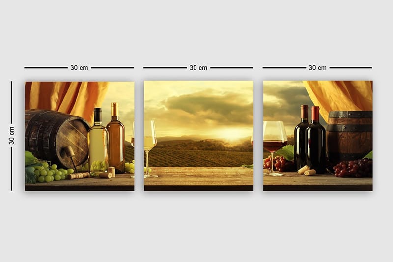 Canvastaulu VP Italy 3-pak Monivärinen - 30x30 cm - Sisustustuotteet - Taulu & taide - Canvas-taulu