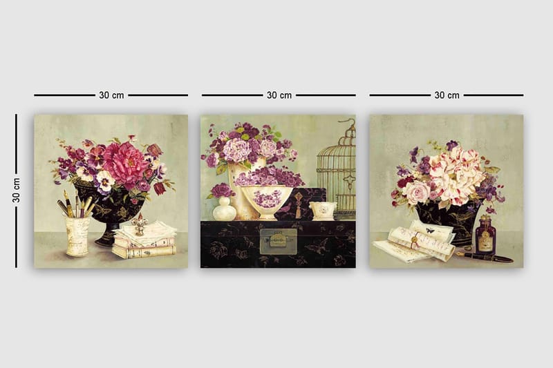 Canvastaulu VP Italy 3-pak Monivärinen - 30x30 cm - Sisustustuotteet - Taulu & taide - Canvas-taulu