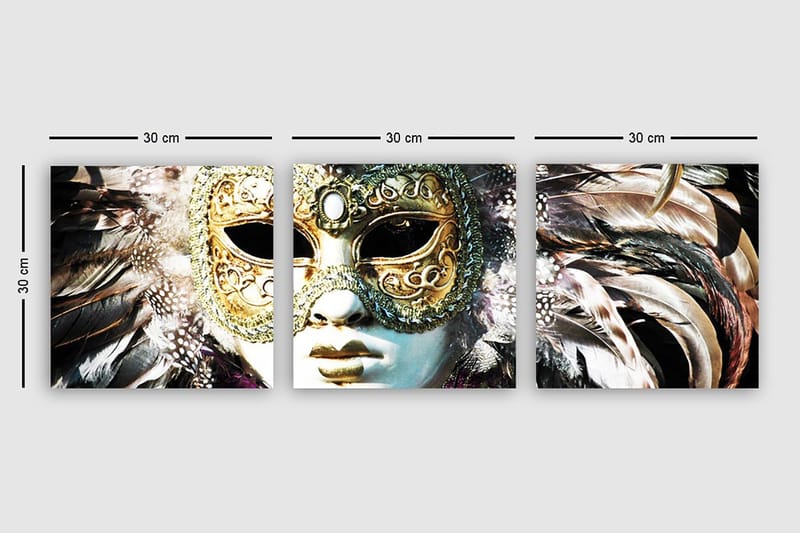 Canvastaulu VP Italy 3-pak Monivärinen - 30x30 cm - Sisustustuotteet - Taulu & taide - Canvas-taulu