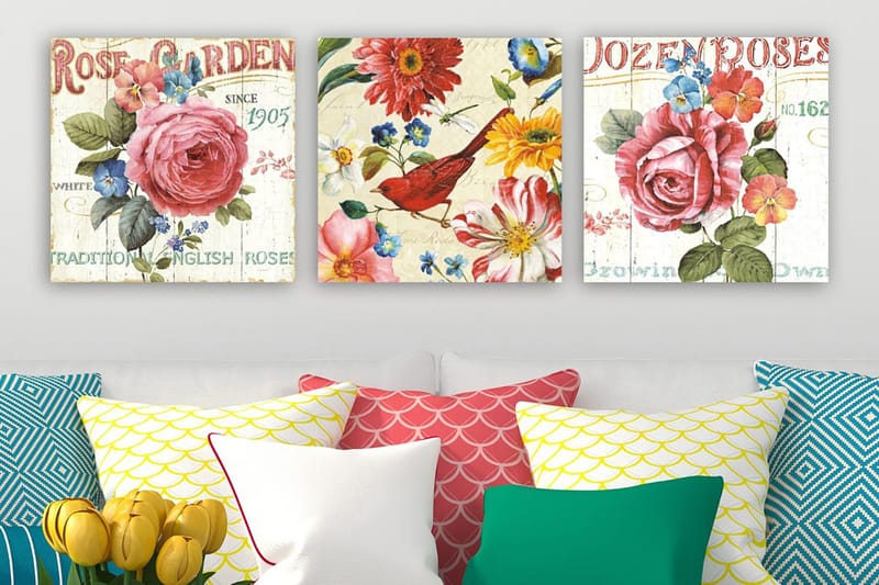 Canvastaulu VP Italy 3-pak Monivärinen, 30x30 cm