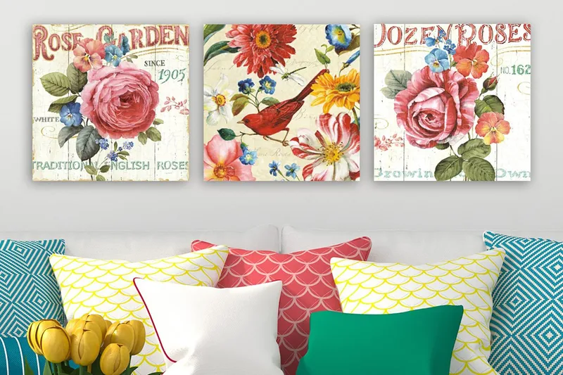 Canvastaulu VP Italy 3-pak Monivärinen, 30x30 cm