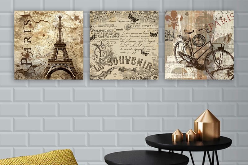 Canvastaulu VP Spain 3-pak Monivärinen - 30x30 cm - Sisustustuotteet - Taulu & taide - Canvas-taulu