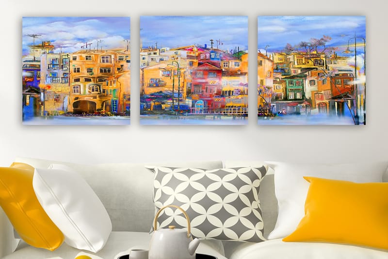 Canvastaulu VP Spain 3-pak Monivärinen - 30x30 cm - Sisustustuotteet - Taulu & taide - Canvas-taulu