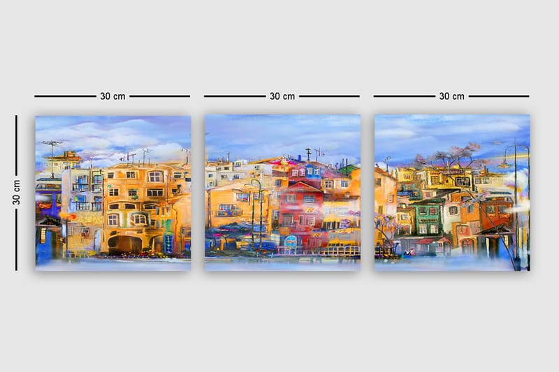 Canvastaulu VP Spain 3-pak Monivärinen - 30x30 cm - Sisustustuotteet - Taulu & taide - Canvas-taulu