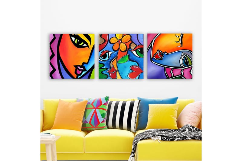 Canvastaulu VP Spain 3-pak Monivärinen - 30x30 cm - Sisustustuotteet - Taulu & taide - Canvas-taulu