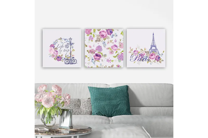 Canvastaulu VP Spain 3-pak Monivärinen - 30x30 cm - Sisustustuotteet - Taulu & taide - Canvas-taulu