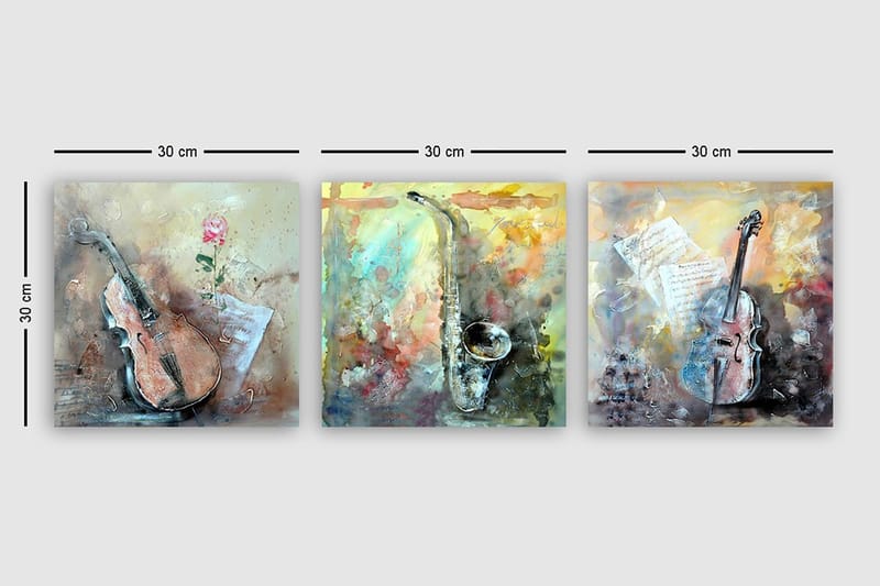 Canvastaulu VP Spain 3-pak Monivärinen - 30x30 cm - Sisustustuotteet - Taulu & taide - Canvas-taulu