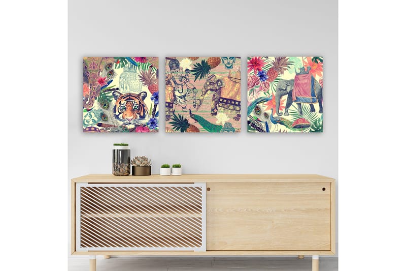 Canvastaulu VP Spain 3-pak Monivärinen - 30x30 cm - Sisustustuotteet - Taulu & taide - Canvas-taulu