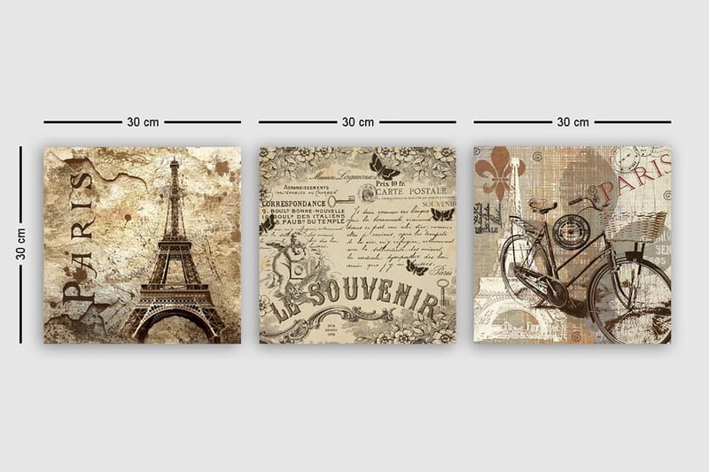 Canvastaulu VP Spain 3-pak Monivärinen - 30x30 cm - Sisustustuotteet - Taulu & taide - Canvas-taulu