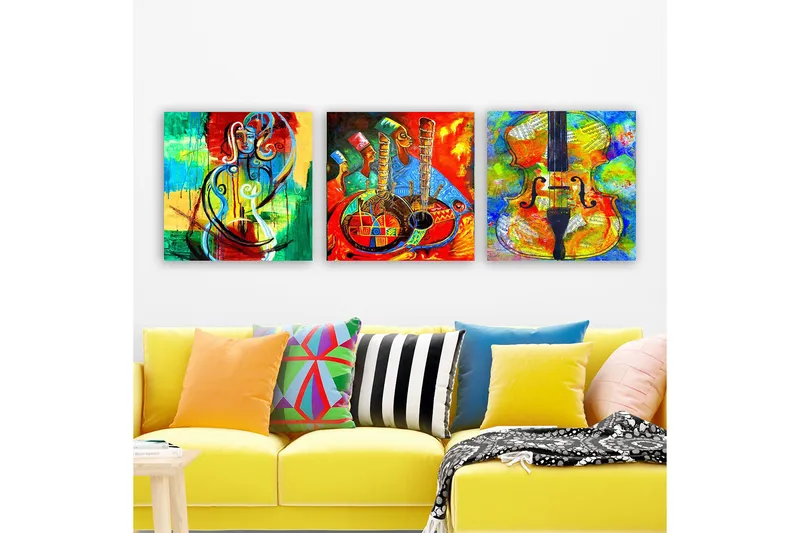 Canvastaulu VP Spain 3-pak Monivärinen - 30x30 cm - Sisustustuotteet - Taulu & taide - Canvas-taulu