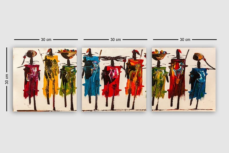 Canvastaulu VP Spain 3-pak Monivärinen - 30x30 cm - Sisustustuotteet - Taulu & taide - Canvas-taulu